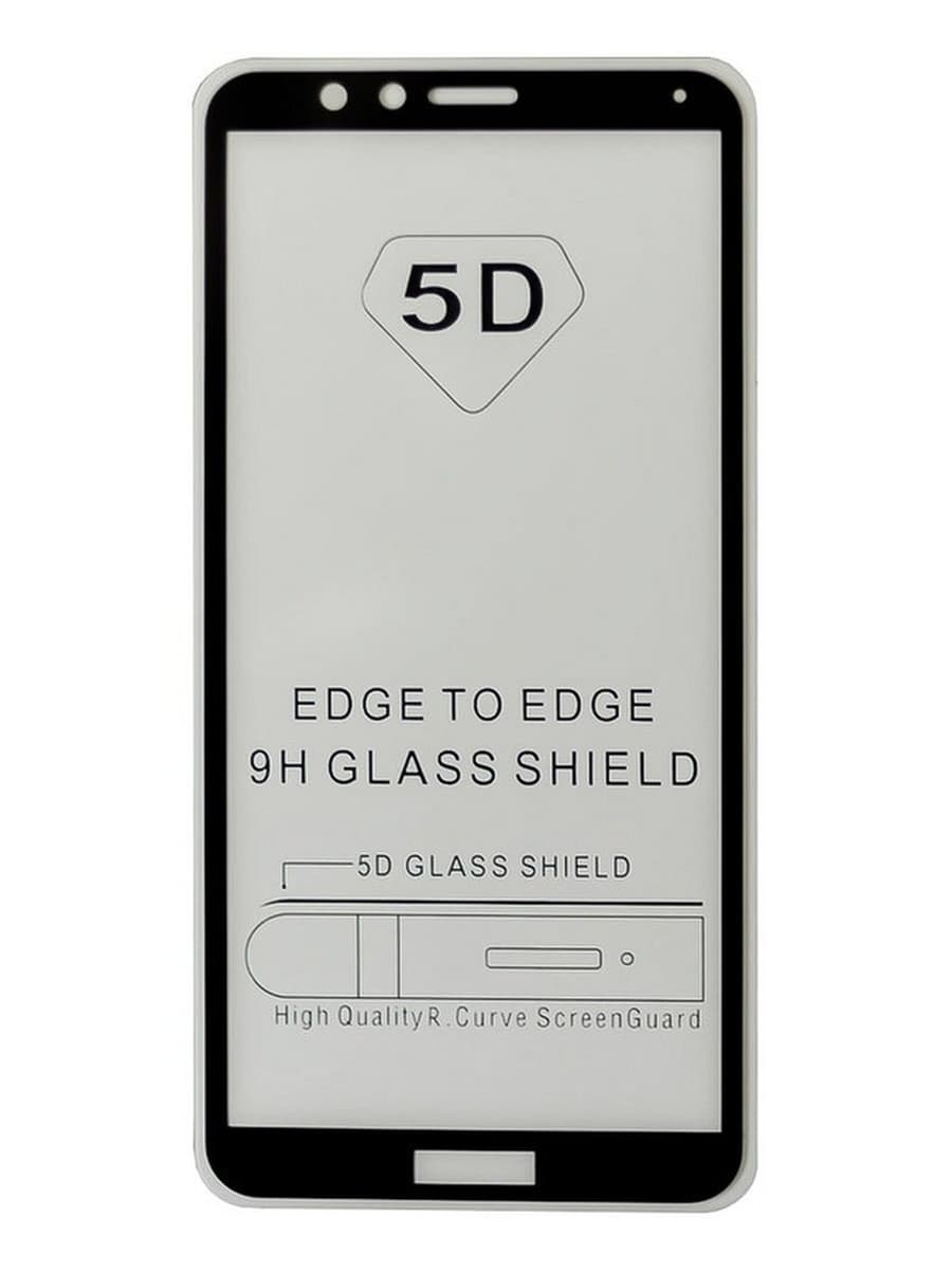 Защитное стекло 5D с полной проклейкой на Huawei Honor 7X Черное, артикул 01140 — запчасть GSM28.RU