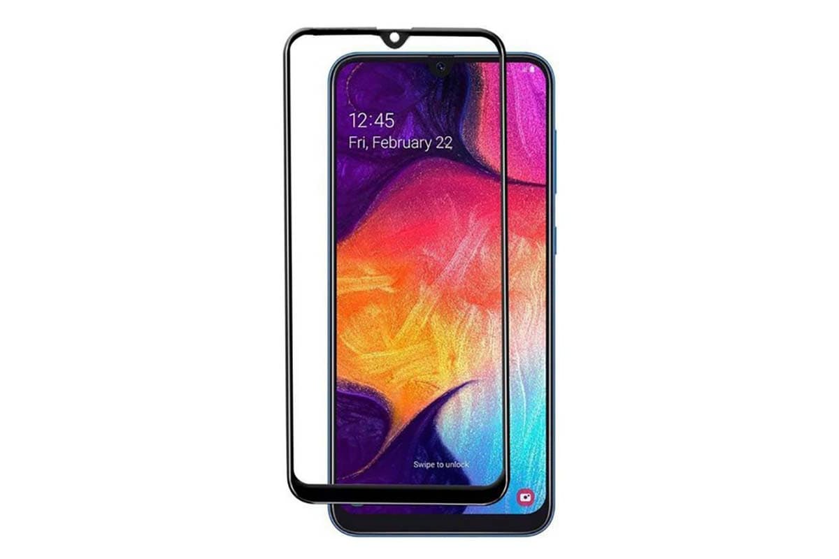 Защитное стекло 5D с полной проклейкой на Samsung A20S / A207 Черное, артикул 01153 — запчасть GSM28.RU