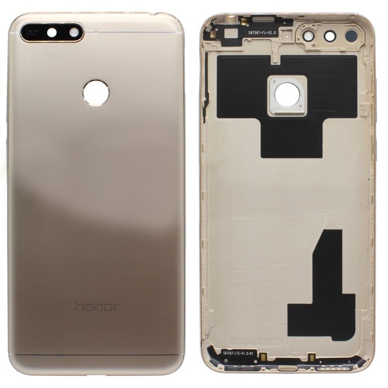 Задняя крышка для Huawei Honor 7A Pro с отпечатком пальца и стеклом камеры (золото), артикул 01376 — запчасть GSM28.RU