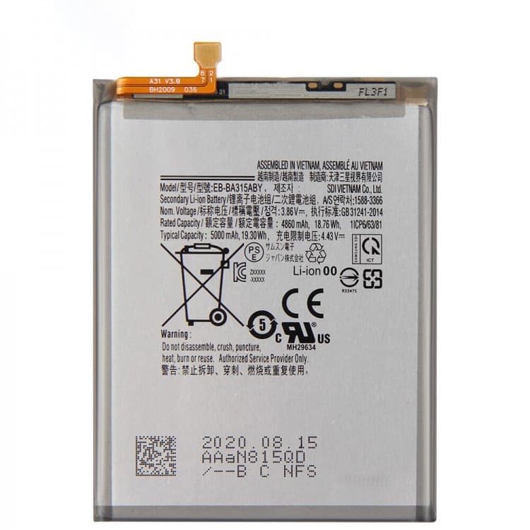 Аккумулятор для Samsung A315F/A325F/A225F Galaxy A31/A32/A22 (EB-BA315ABY), артикул 01475 — запчасть GSM28.RU