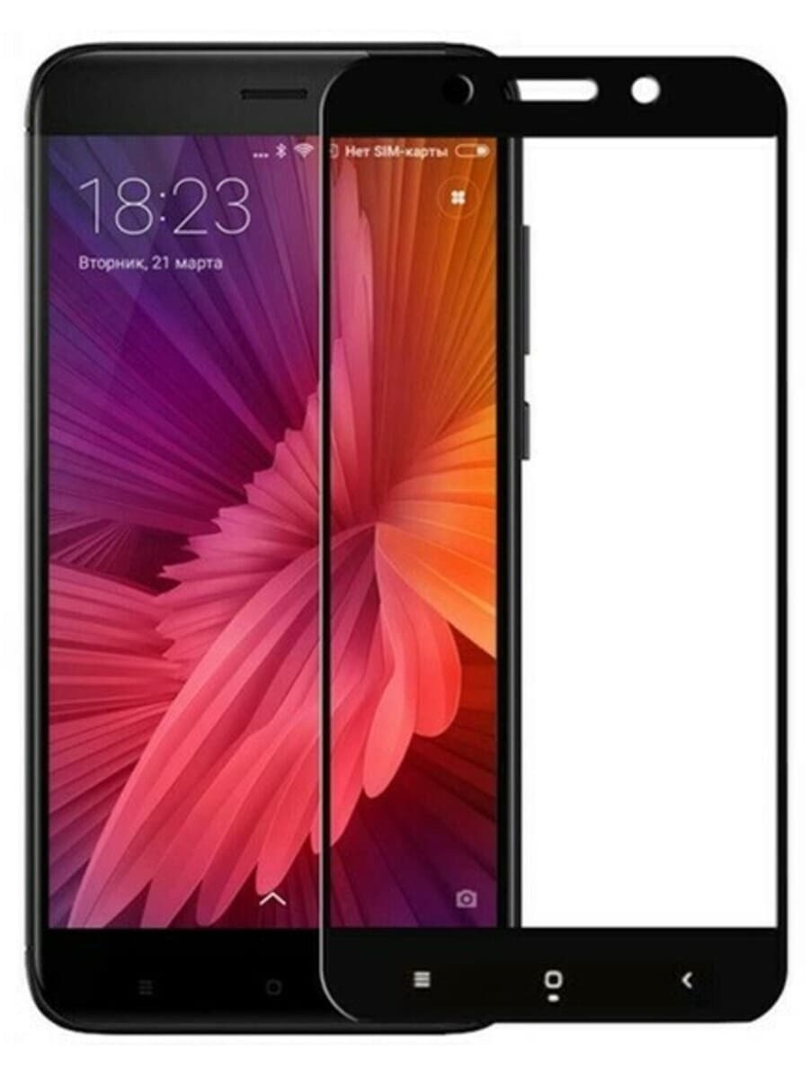 Защитное стекло 5D с полной проклейкой на Xiaomi Redmi 4X Черное, артикул 01635 — запчасть GSM28.RU
