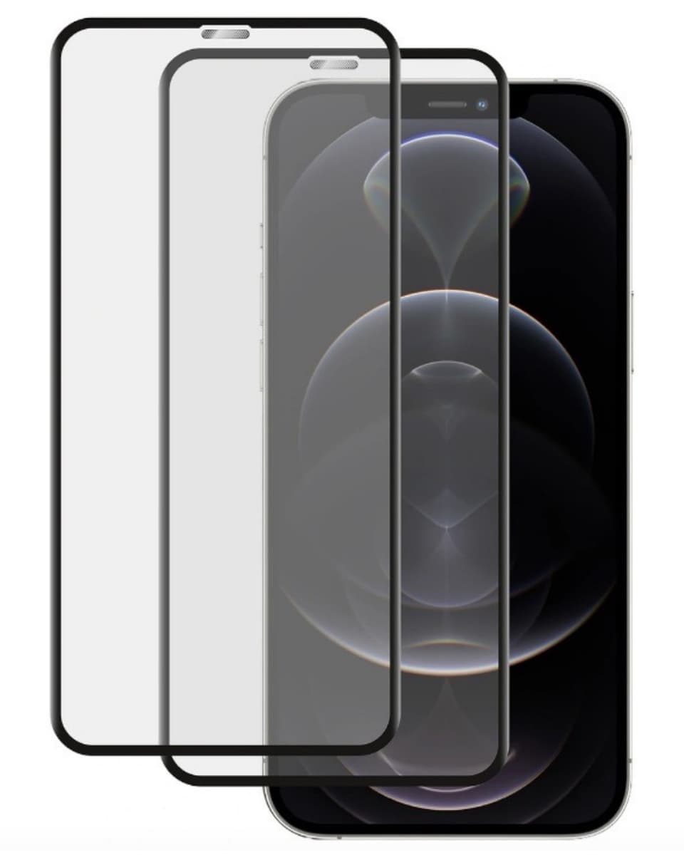 Защитное стекло 5D с полной проклейкой на iphone 12 / 12 Pro (6.1) чёрное, артикул 01682 — запчасть GSM28.RU