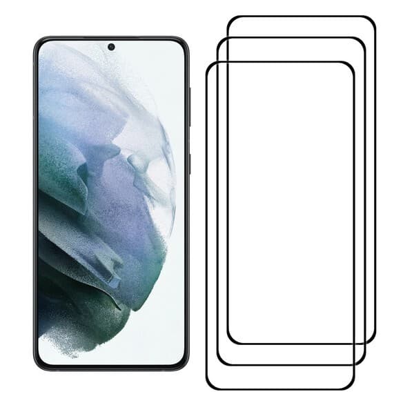 Защитное стекло 5D с полной проклейкой на Samsung S21 Черное, артикул 01695 — запчасть GSM28.RU