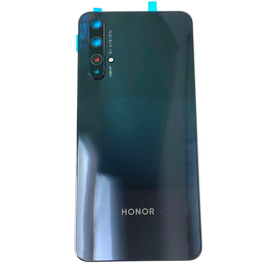 Задняя крышка для Huawei Honor 20 (черный) со стеклом камеры, артикул 01764 — запчасть GSM28.RU