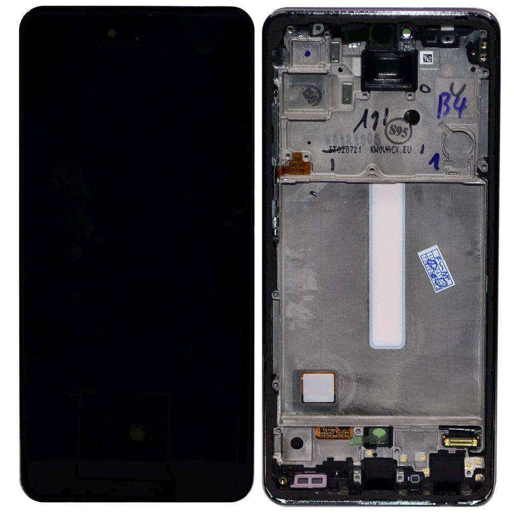 Дисплей для Samsung A525F / A526B / A528B Galaxy A52 / A52 / A52s 5G в рамке + тачскрин (черный) (OLED), артикул 01787 — запчасть GSM28.RU