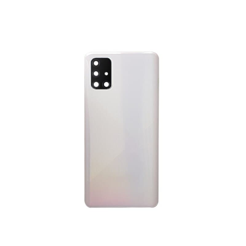Задняя крышка для Samsung A715 Galaxy A71 (белый) со стеклом камеры, артикул 02157 — запчасть GSM28.RU