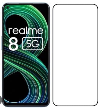 Защитное стекло 5D с полной проклейкой на Realme 8 5G / V13 5G / Q3i / Oppo A93s 5G / Narzo 30 5G, артикул 02288 — запчасть GSM28.RU