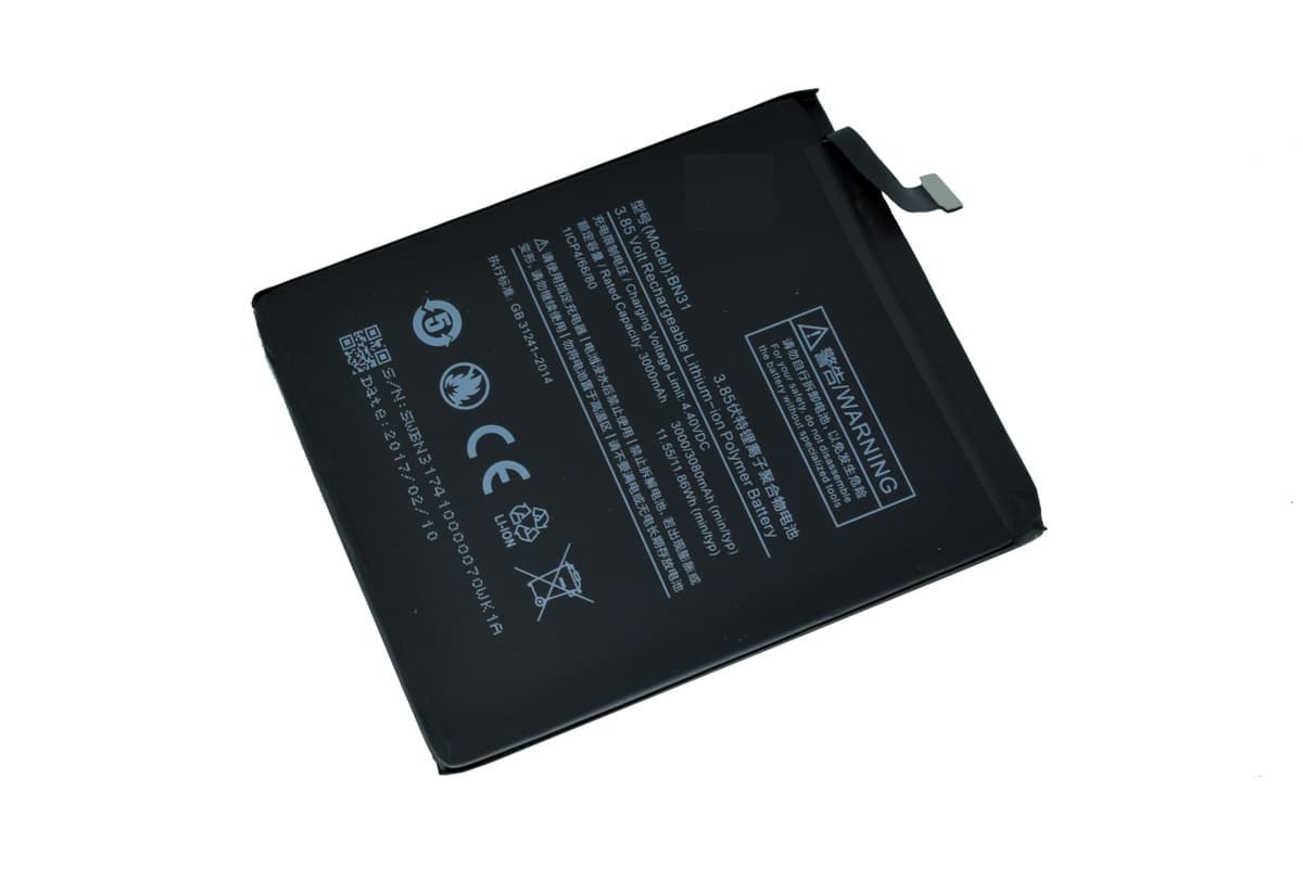 Аккумулятор для Xiaomi Redmi Note 5A/Redmi Note 5A Prime/Redmi S2/Mi 5X/Mi A1 (BN31), артикул 00236 — запчасть GSM28.RU