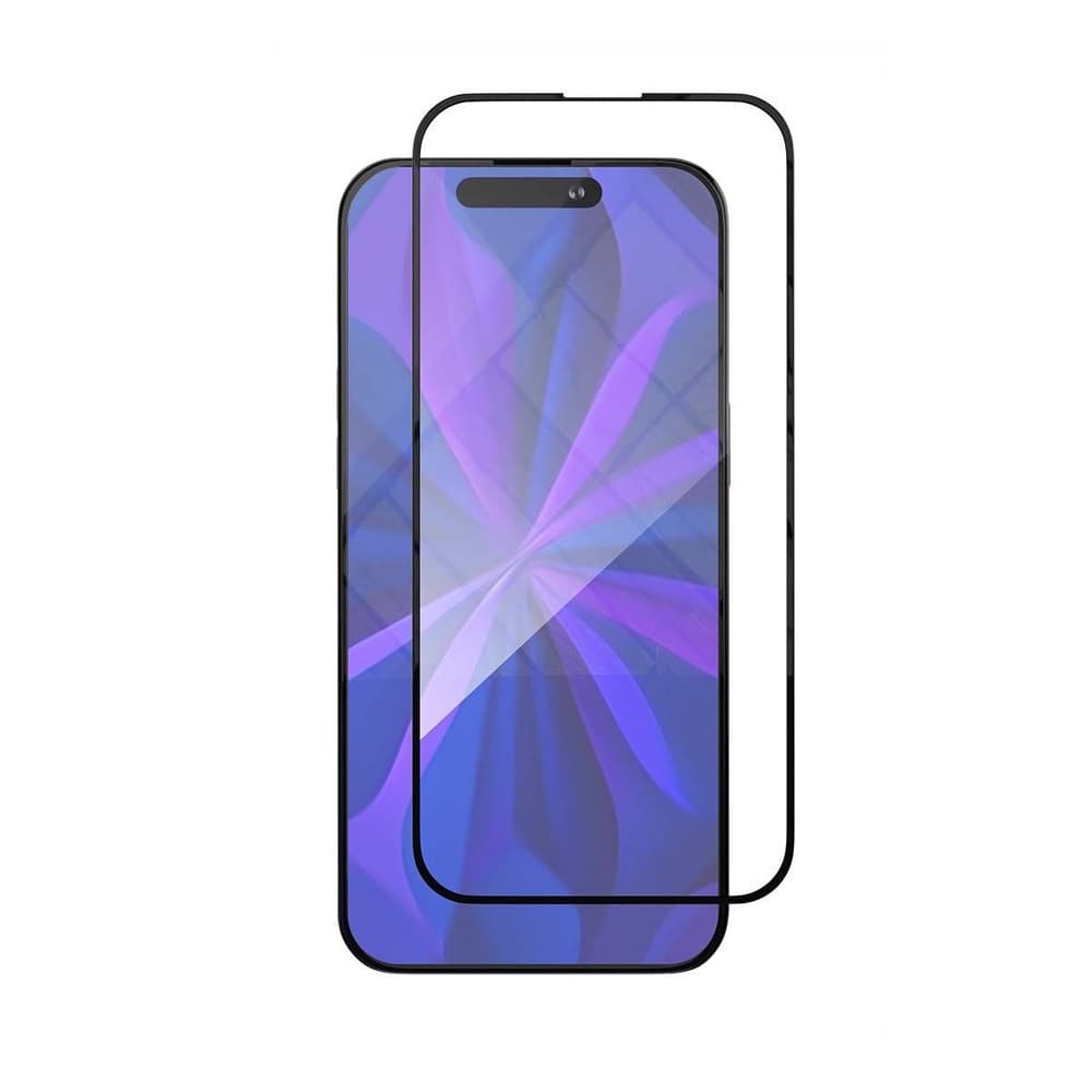 Защитное стекло 5D с полной проклейкой на iPhone 15 / iPhone 16 черное, артикул 02555 — запчасть GSM28.RU