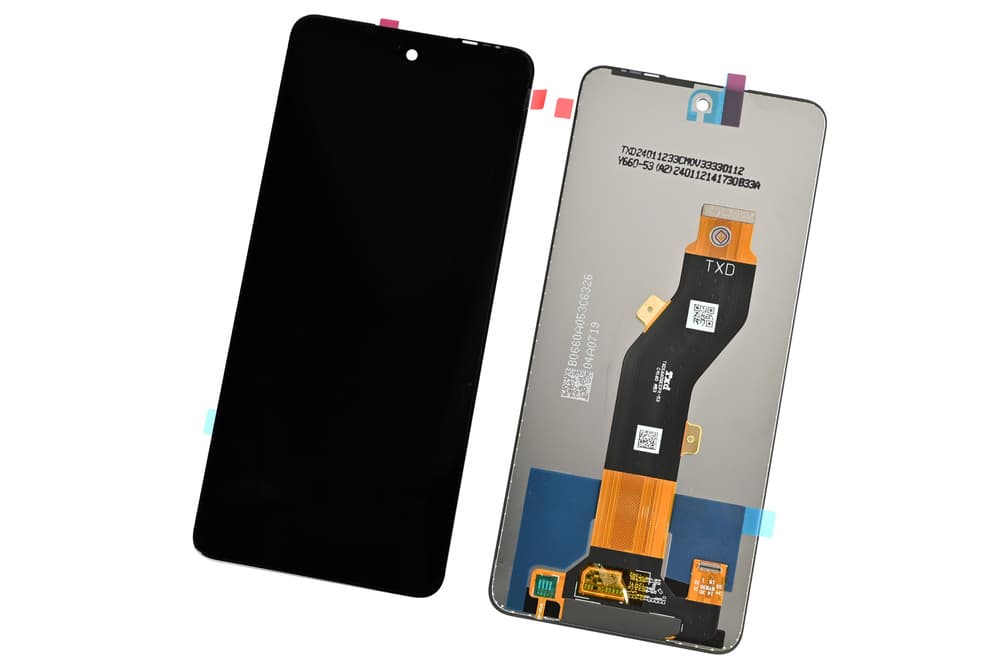 Дисплей для Tecno Spark 20 (KJ5) / 20C (BG7) / Go2024 (BG6) / Hot 7 Pro / Itel P55 4G (A666L) + тачскрин (черный) Оригинал, артикул 02627 — запчасть GSM28.RU