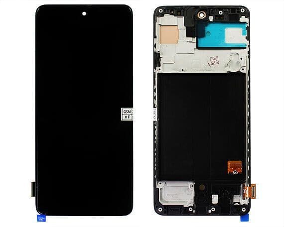 Дисплей для Samsung A155F Galaxy A15 в рамке + тачскрин (черный) Оригинал, артикул 02636 — запчасть GSM28.RU