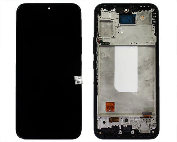 Дисплей для Samsung A546E Galaxy A54 5G в рамке + тачскрин (черный) (OLED), артикул 02638 — запчасть GSM28.RU