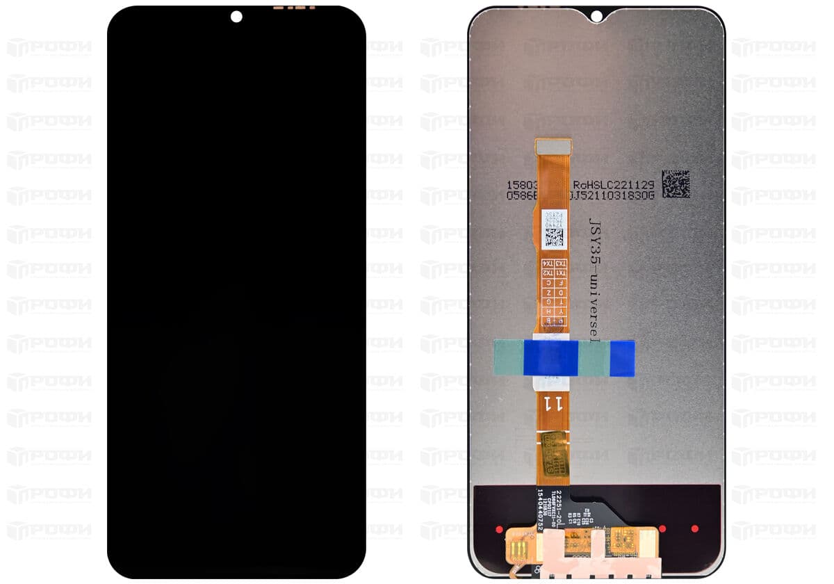 Дисплей для Vivo Y35 (V2205) + тачскрин (черный) Оригинал, артикул 02681 — запчасть GSM28.RU