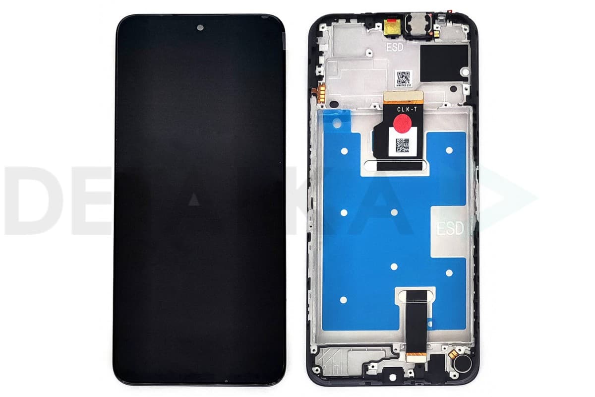 Дисплей для Honor X7b в рамке + тачскрин (черный) Оригинал, артикул 02702 — запчасть GSM28.RU