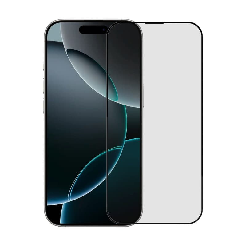 Защитное стекло 5D с полной проклейкой на Iphone 16 Pro Max / 17 Pro Max Черное, артикул 02738 — запчасть GSM28.RU