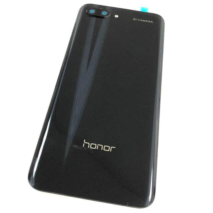 Задняя крышка для Huawei Honor 10 (черный) со стеклом камеры, артикул 00349 — запчасть GSM28.RU
