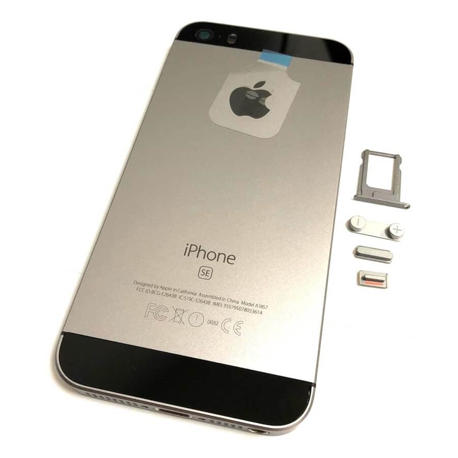 Задняя крышка (корпус) для Iphone SE (серый), артикул 00510 — запчасть GSM28.RU