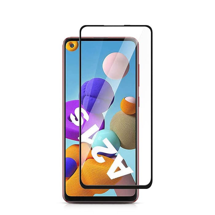 Защитное стекло 5D с полной проклейкой на Samsung A21 A215 / A21S A217 чёрное, артикул 00548 — запчасть GSM28.RU