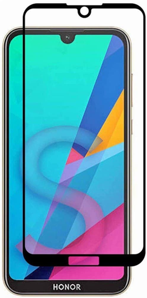 Защитное стекло 5D с полной проклейкой на Huawei Honor 8S/Y5/Y5 Pro/Y5 Prime (2019) чёрное, артикул 00560 — запчасть GSM28.RU