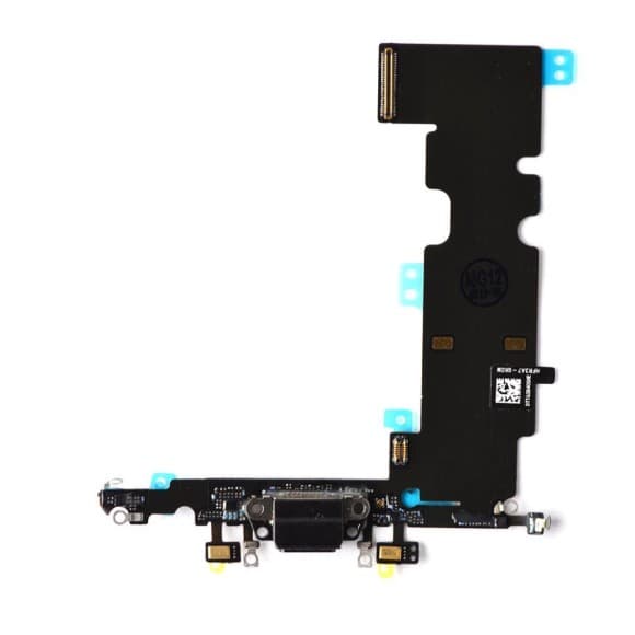 Шлейф для iPhone 8/SE 2020 + разъем зарядки (черный), артикул 00838 — запчасть GSM28.RU