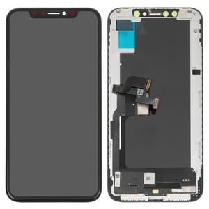 Дисплей для iPhone XS + тачскрин черный с рамкой OLED GX, артикул 01044 — запчасть GSM28.RU