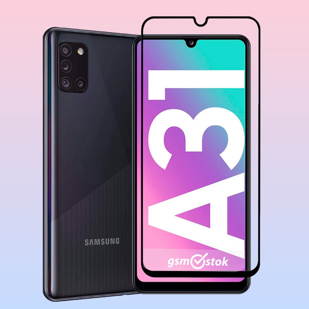 Защитное стекло 5D с полной проклейкой на Samsung A22 / A31 / A32 / A315 / A325 / Honor 30 Lite Черное, артикул 01125 — запчасть GSM28.RU