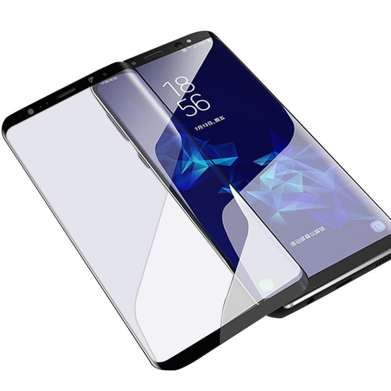 Защитное стекло 5D с полной проклейкой на Samsung S8 Plus / S9 Plus Черное, артикул 01131 — запчасть GSM28.RU