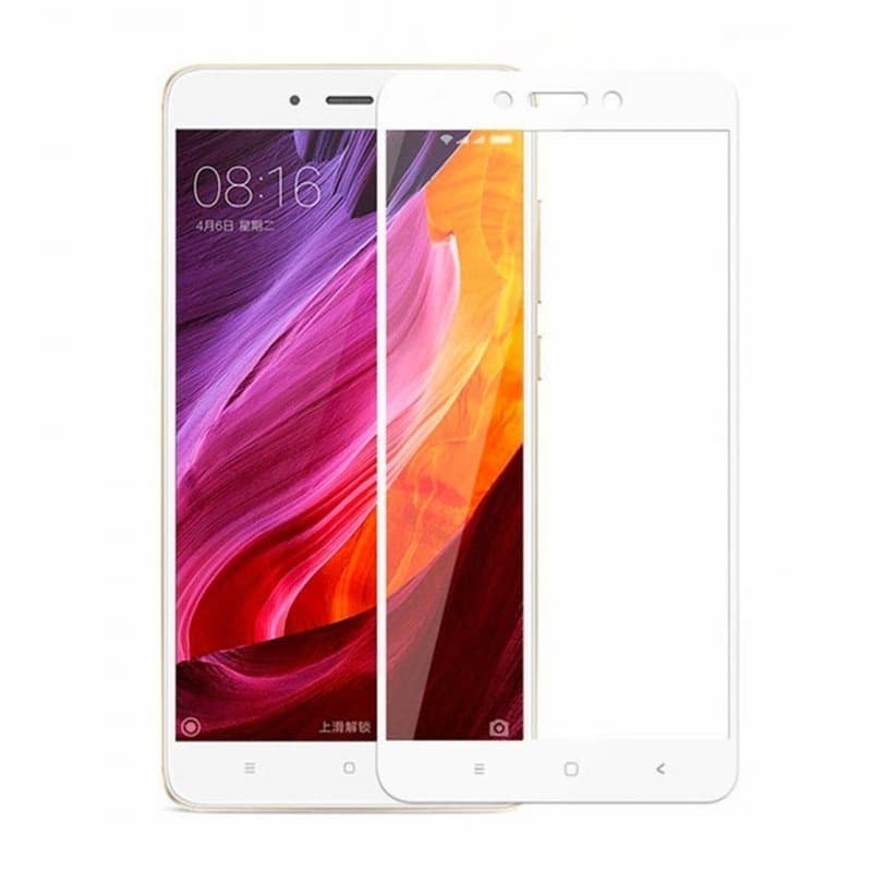 Защитное стекло 5D с полной проклейкой на Xiaomi Redmi Note 4X Белое, артикул 01143 — запчасть GSM28.RU