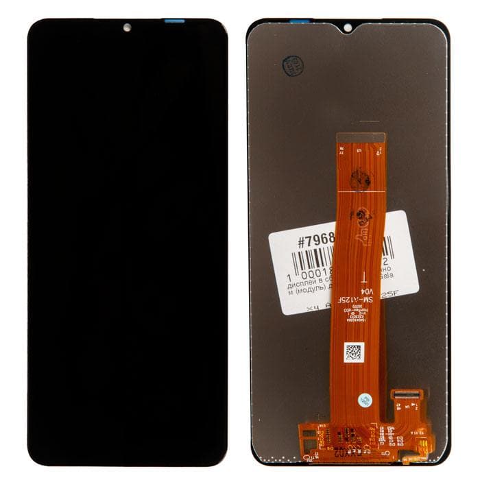 Дисплей для Samsung A125 / A022G / A127 (A12 / A02 / A12s) + тачскрин (черный) Оригинал, артикул 01581 — запчасть GSM28.RU
