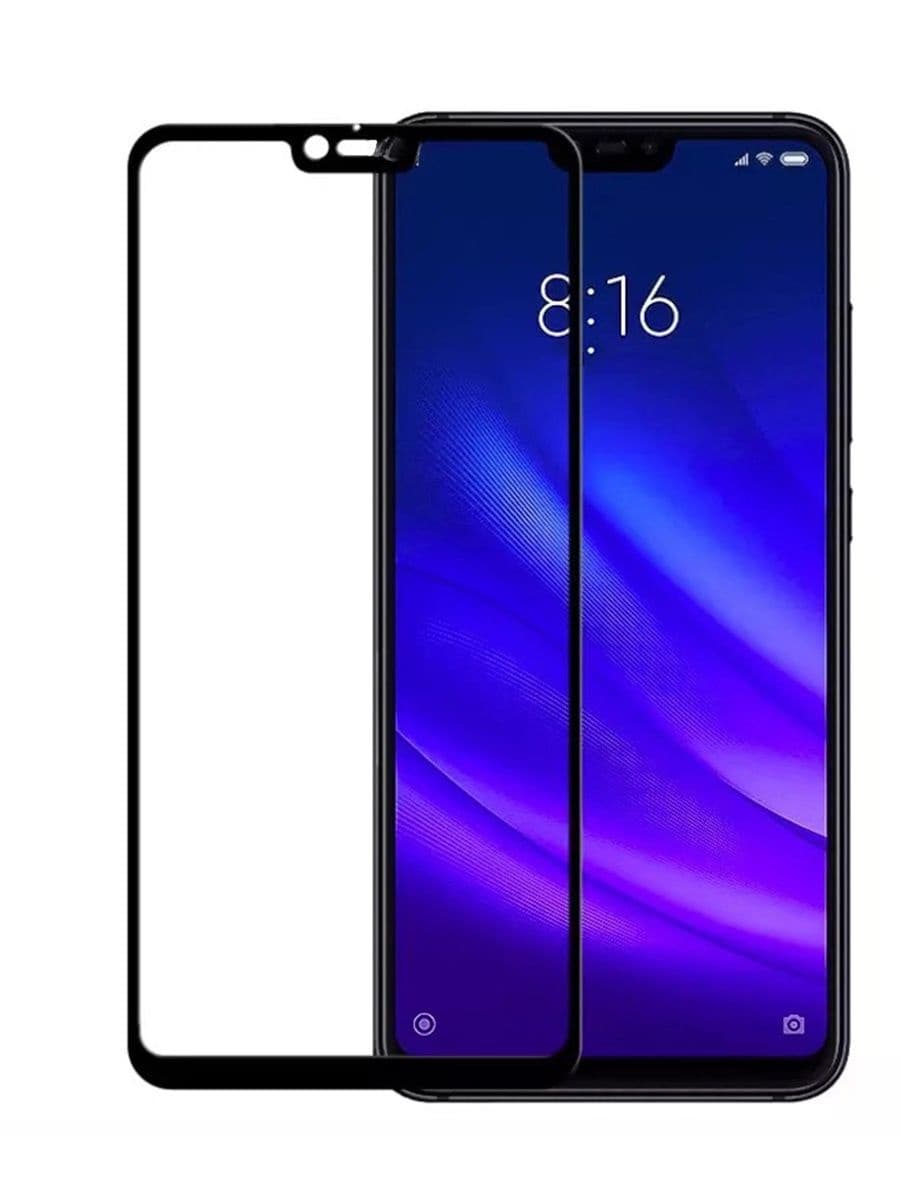 Защитное стекло 5D с полной проклейкой на Xiaomi Redmi Mi 8 Lite Черное, артикул 01631 — запчасть GSM28.RU