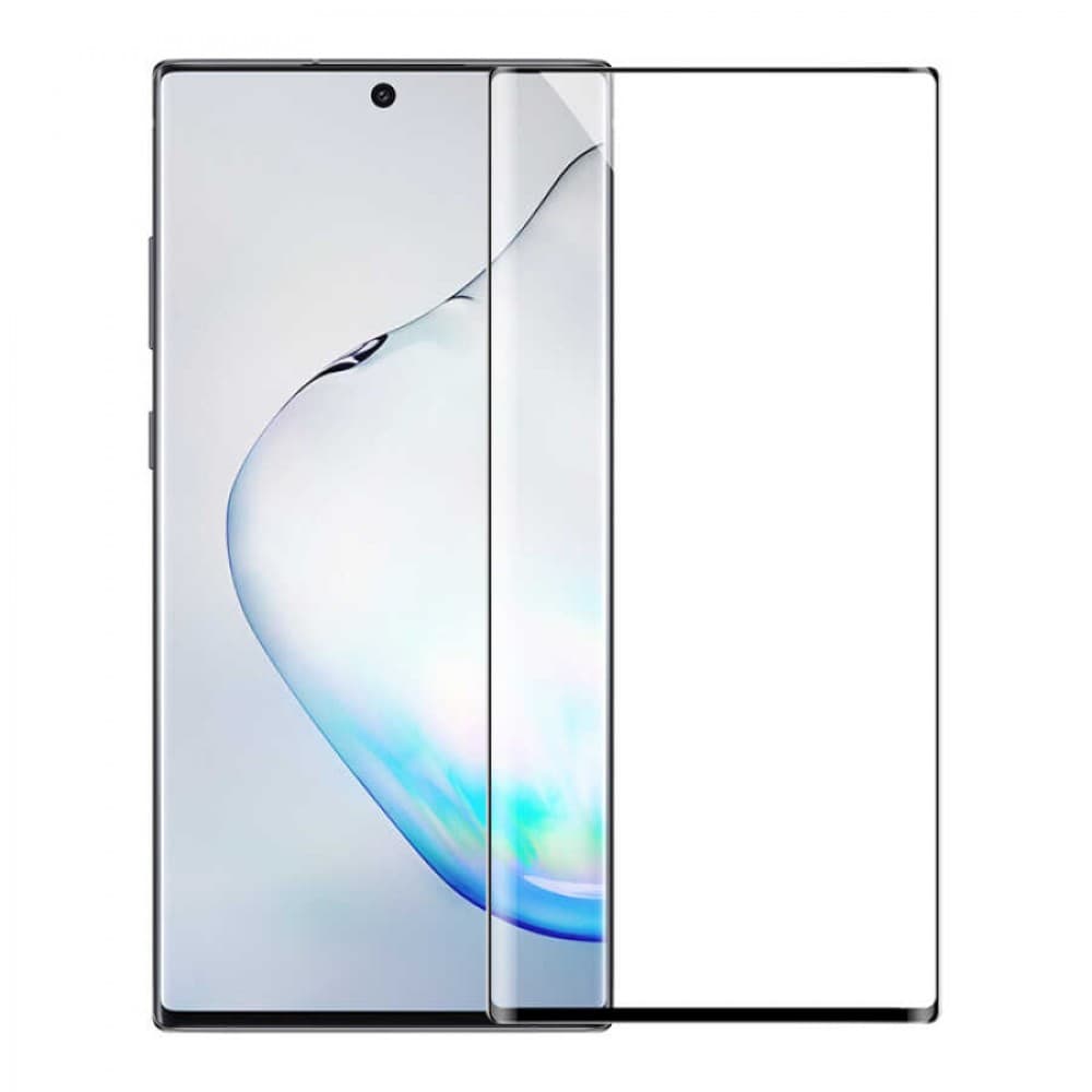 Защитное стекло 5D с полной проклейкой на Samsung Galaxy Note 10 Plus Черное, артикул 01642 — запчасть GSM28.RU