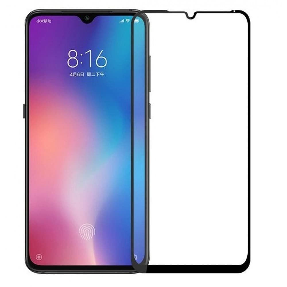 Защитное стекло 5D с полной проклейкой на Xiaomi Mi 9 Lite Черное, артикул 01685 — запчасть GSM28.RU