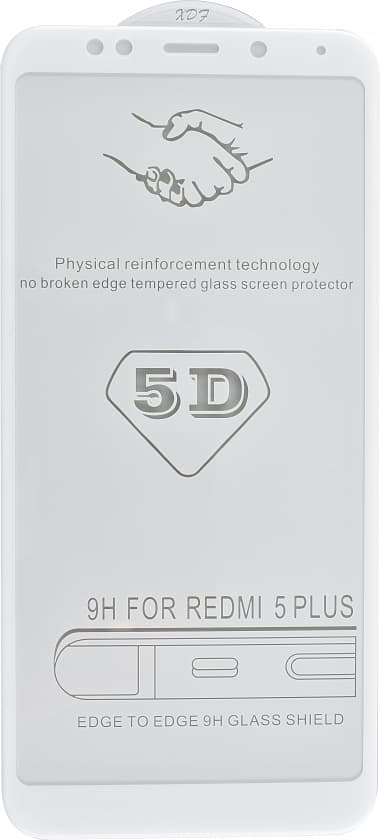 Защитное стекло 5D с полной проклейкой на Xiaomi Redmi 7A Белое, артикул 01690 — запчасть GSM28.RU