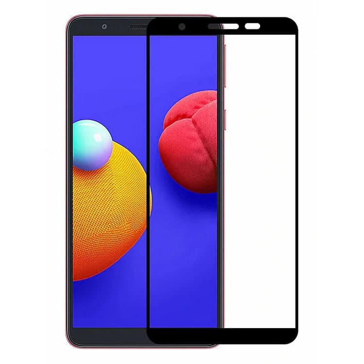 Защитное стекло 5D с полной проклейкой на Samsung A01 Core A013F / M013F Galaxy M01 Core Черное, артикул 01692 — запчасть GSM28.RU