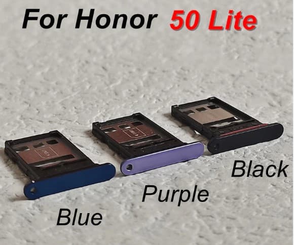 Держатель сим для Huawei Honor 50 Lite (черный), артикул 02007 — запчасть GSM28.RU