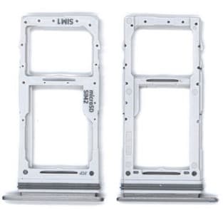 Держатель сим карты (SIM) для Samsung G973 Galaxy S10 / G975 Galaxy S10+ (серебро), артикул 02222 — запчасть GSM28.RU