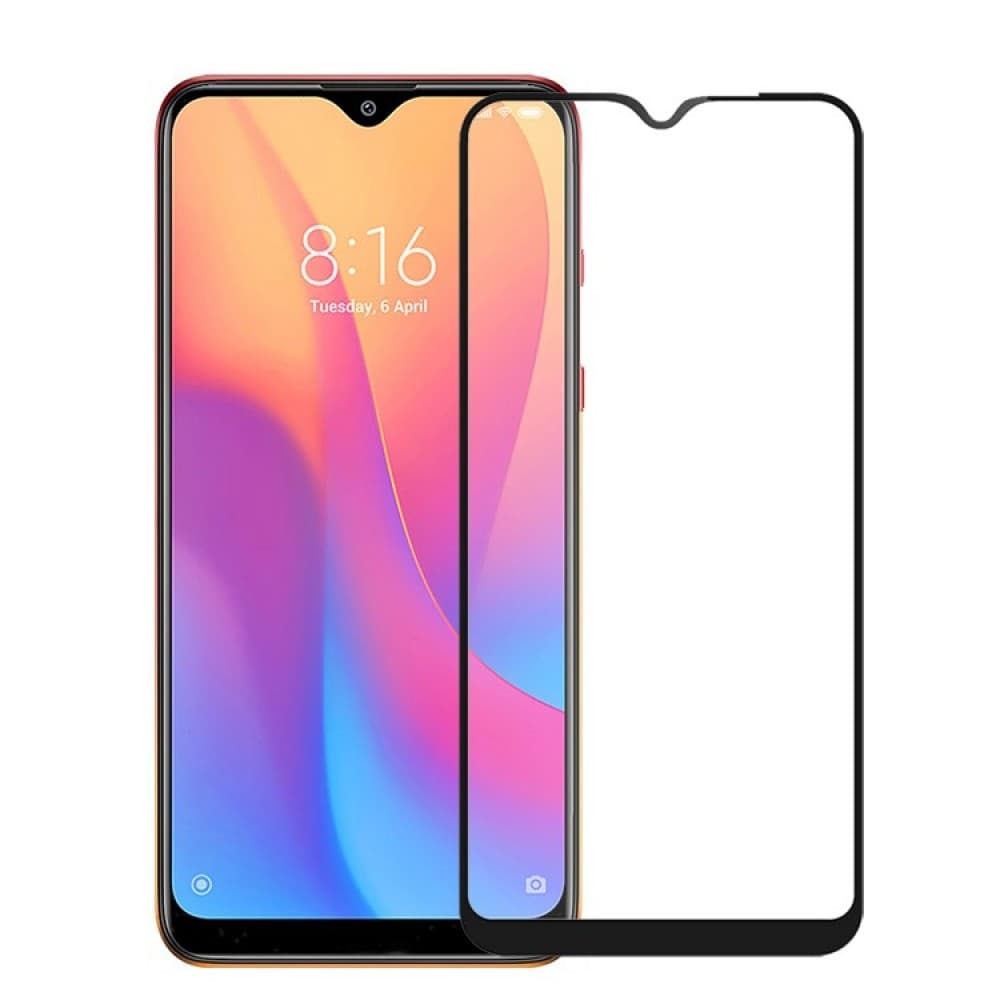 Защитное стекло 5D с полной проклейкой на Xiaomi Redmi Note 9 чёрное, артикул 02548 — запчасть GSM28.RU