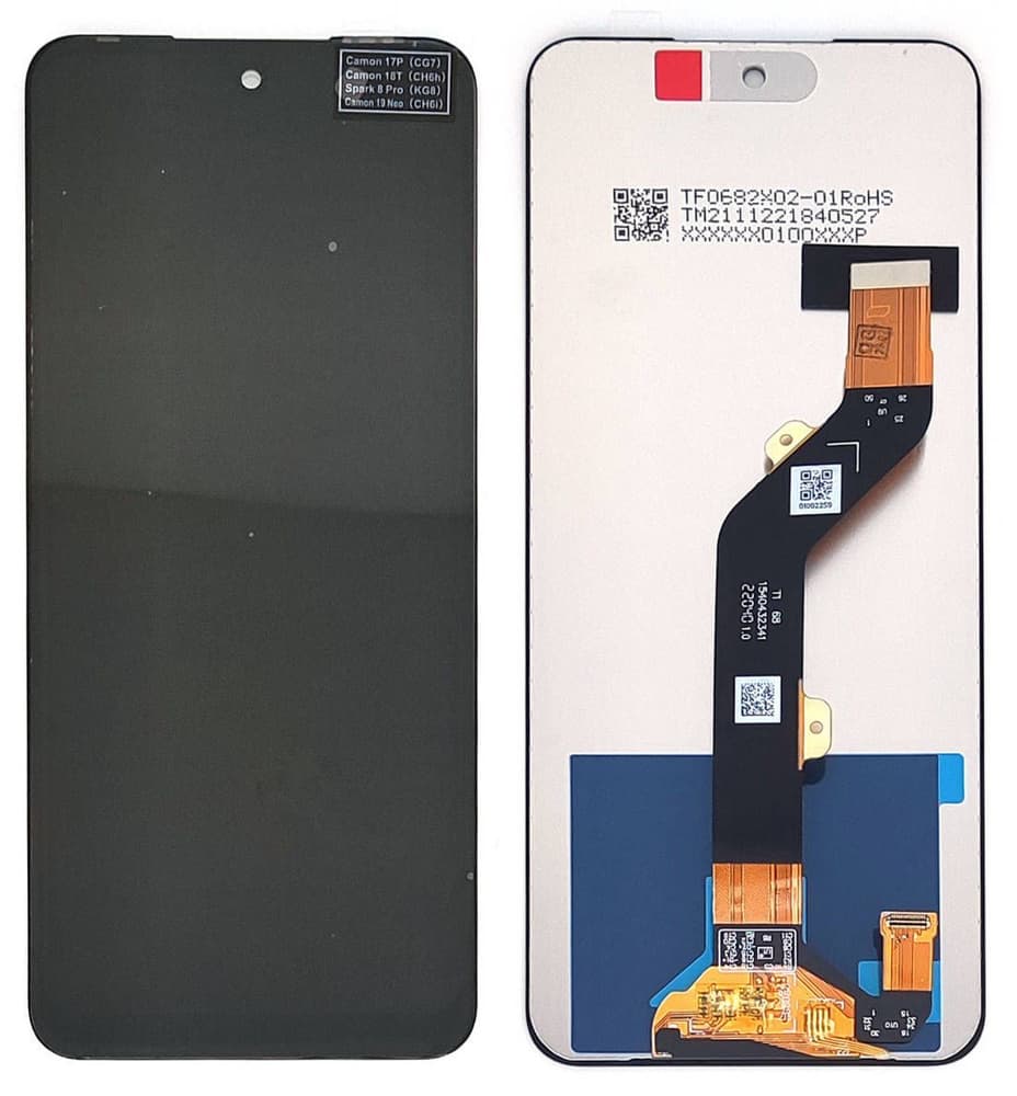 Дисплей для Infinix Hot 20S + тачскрин (черный) Оригинал, артикул 02682 — запчасть GSM28.RU