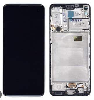Дисплей для Samsung A217F Galaxy A21s в рамке + тачскрин (черный) Оригинал, артикул 02999 — запчасть GSM28.RU