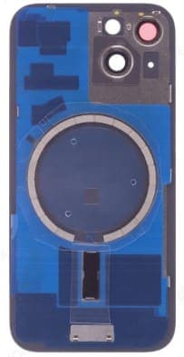 Задняя крышка для iPhone 15 (голубой) с широким отверстием, артикул 03082 — запчасть GSM28.RU