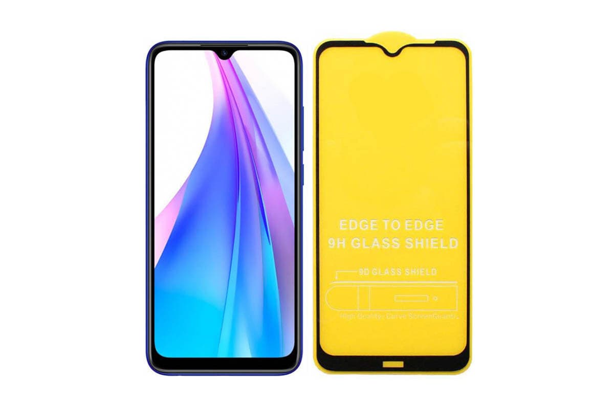 Защитное стекло 5D с полной проклейкой на Xiaomi Redmi Note 8T чёрное, артикул 00568 — запчасть GSM28.RU