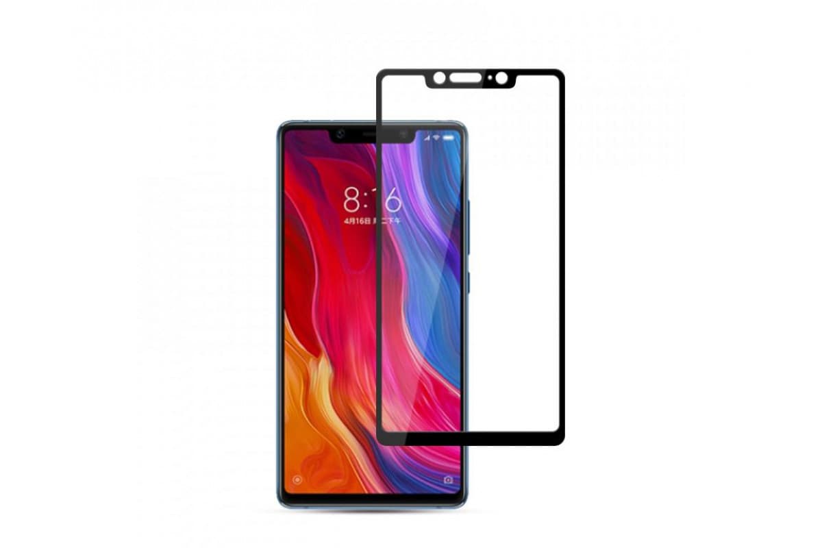 Защитное стекло 5D с полной проклейкой на Xiaomi Redmi Mi 8 SE / Mi 7 Черное, артикул 00641 — запчасть GSM28.RU