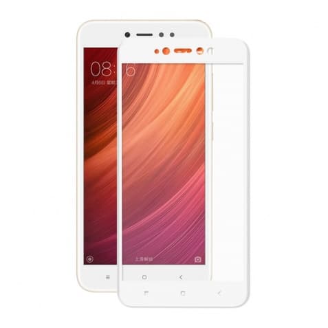 Защитное стекло 5D с полной проклейкой на Xiaomi Redmi 5A Белое, артикул 00645 — запчасть GSM28.RU