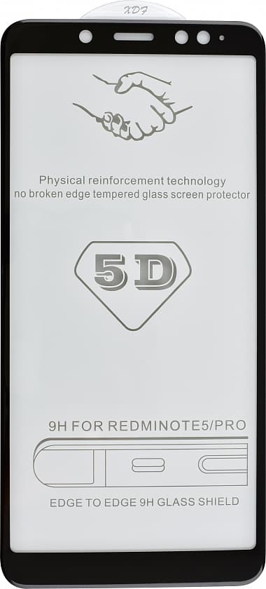 Защитное стекло 5D с полной проклейкой на Xiaomi Redmi 5 Черное, артикул 00666 — запчасть GSM28.RU