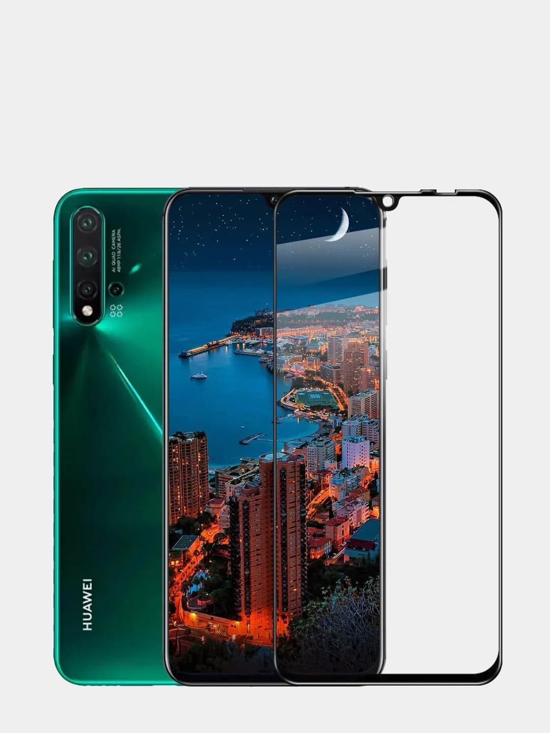 Защитное стекло 5D с полной проклейкой на Huawei Honor Nova 5 / Mi 9 / Mi 9X Черное, артикул 00714 — запчасть GSM28.RU
