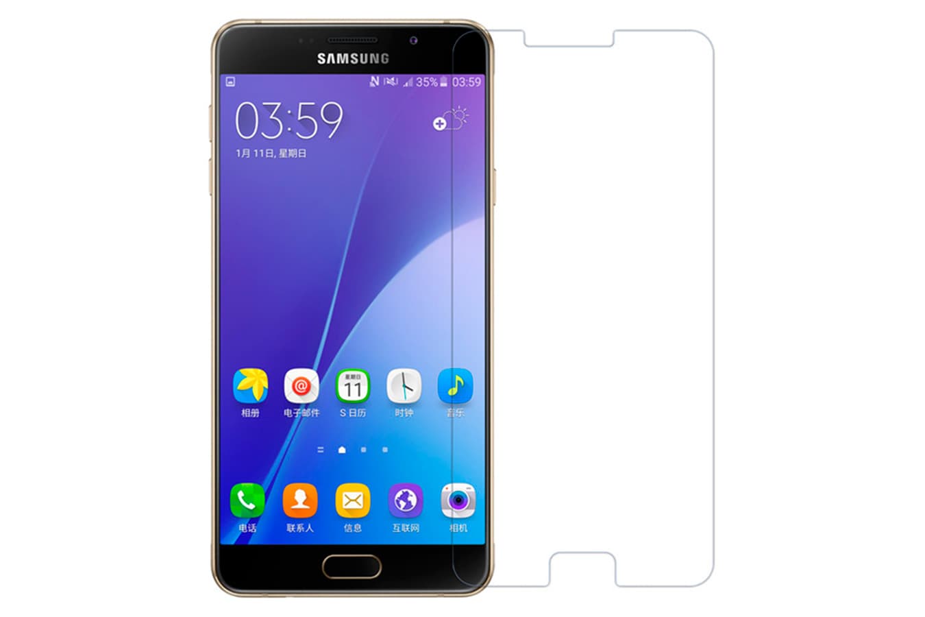 Защитное стекло с полной проклейкой на Samsung A710 Прозрачное, артикул 00729 — запчасть GSM28.RU