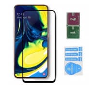 Защитное стекло 5D с полной проклейкой на Samsung A80 Черное, артикул 00735 — запчасть GSM28.RU