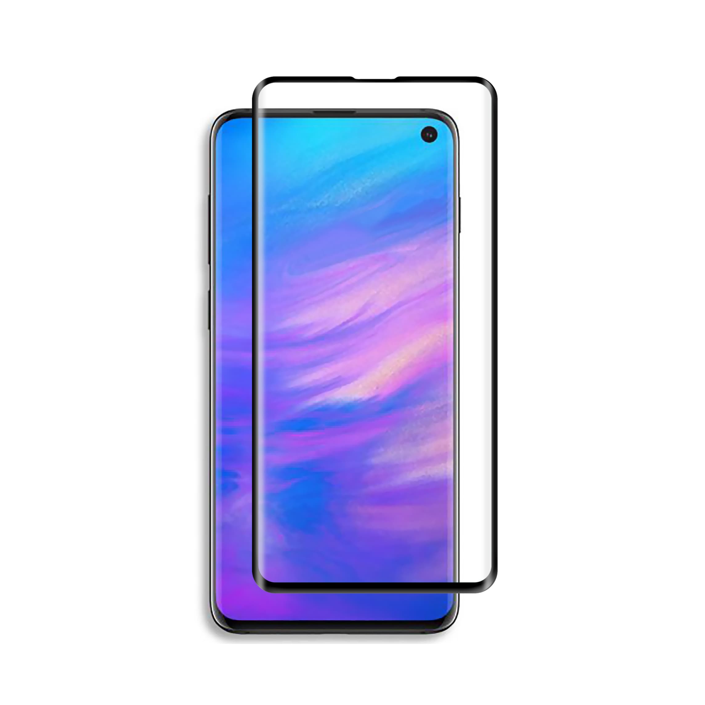 Защитное стекло 5D с полной проклейкой на Samsung S10 Plus Черное, артикул 00741 — запчасть GSM28.RU