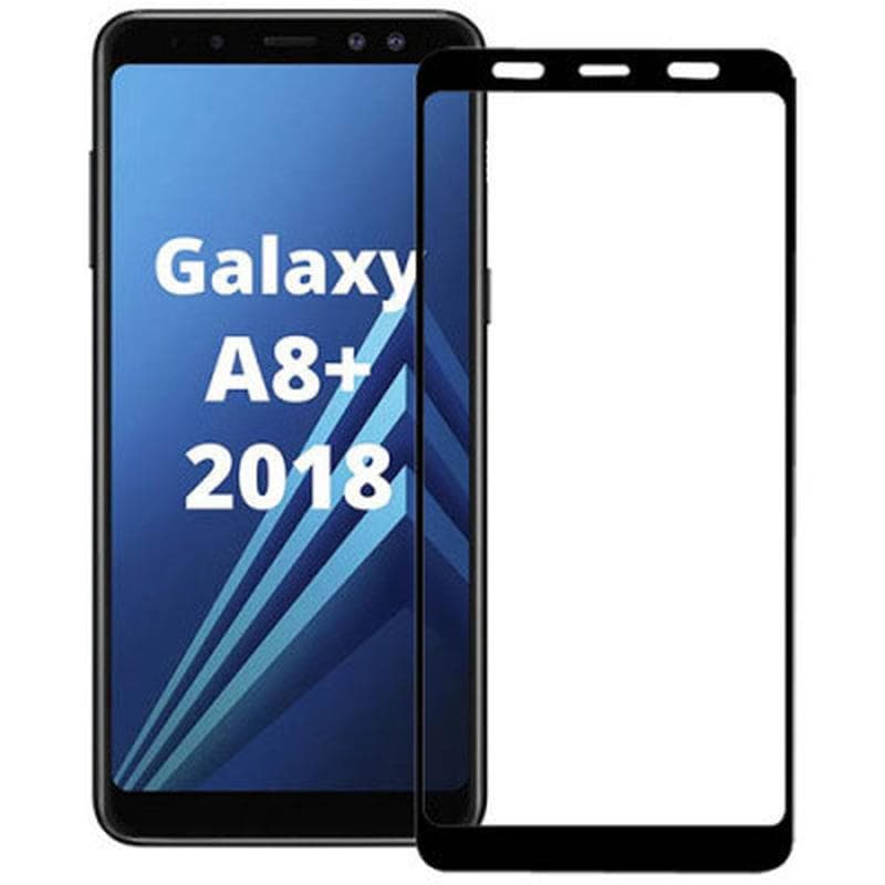 Защитное стекло с полной проклейкой на Samsung A730 A8+ 2018 Прозрачное, артикул 00748 — запчасть GSM28.RU