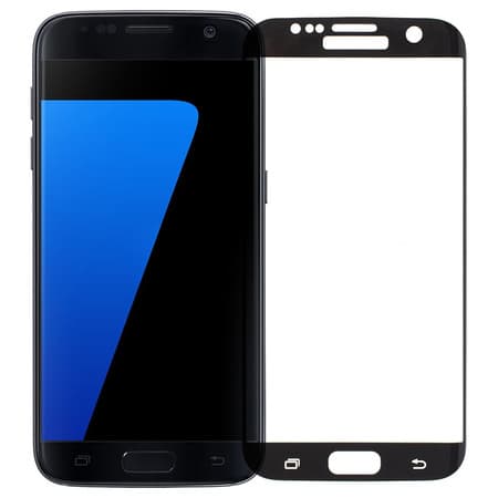 Защитное стекло 5D с полной проклейкой на Samsung S7 Черное, артикул 00763 — запчасть GSM28.RU